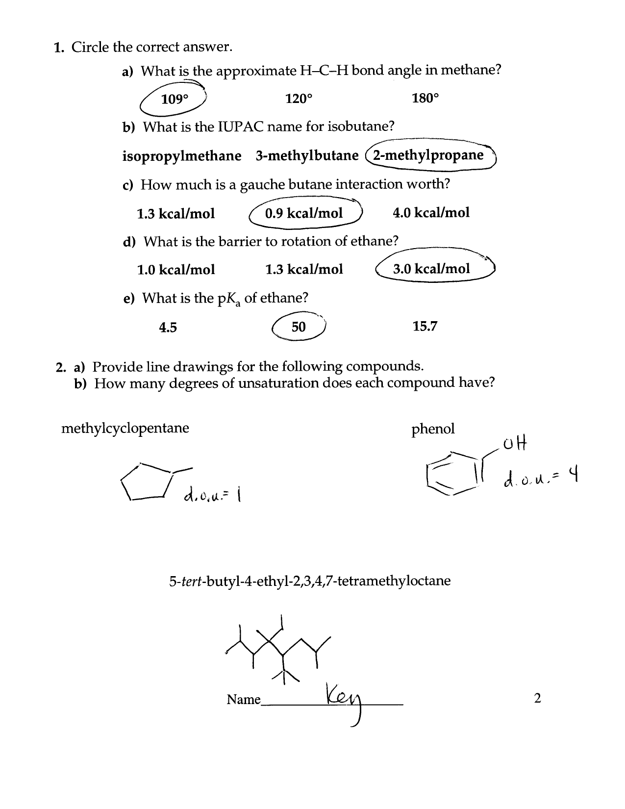 Multiple choice assignment